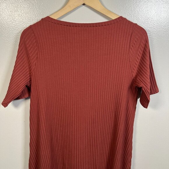 Eileen Fisher Bateau Neck Tunic Size Small Ribbed Deep Tumeric Lagenlook Minimal - Picture 9 of 10